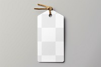 Clothing label png mockup, transparent design