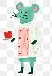 PNG Cute rat wear cooking outfit animal standing clothing. 