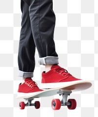 PNG  Male legs skateboard shoe footwear. AI generated Image by rawpixel.
