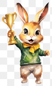 PNG Cute rabbit figurine success holding. AI generated Image by rawpixel.