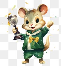 PNG Cute rat figurine holding animal. 