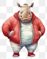 PNG Gym teacher rhinoceros cartoon mammal representation. AI generated Image by rawpixel.