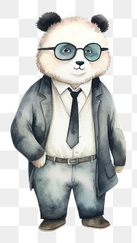 PNG Panda businessperson glasses cartoon representation. 