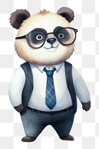 PNG Panda businessperson glasses cartoon adult. AI generated Image by rawpixel.