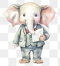 PNG Elephant teacher wildlife cartoon animal. AI generated Image by rawpixel.