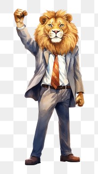 PNG Lion business suit mammal animal adult. AI generated Image by rawpixel.
