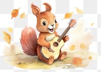 PNG Red squirrel guitar cute representation. 