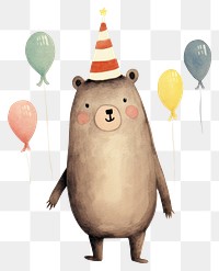 PNG Bear cute animal character balloon party representation. 