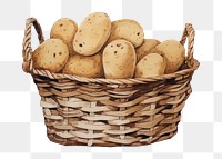 PNG Potatoes busket basket food representation. AI generated Image by rawpixel.
