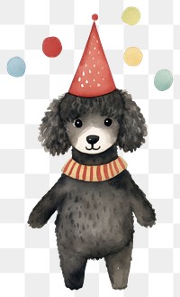 PNG Cute Poodle decoration cartoon poodle. 