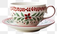PNG  Folk art tea cup Nordic tableware. AI generated Image by rawpixel.