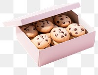 PNG Chocoloate chips cookies box food confectionery. 