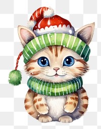 PNG Christmas mammal pet cat. 