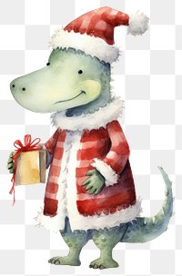 PNG Cute alligator christmas cartoon animal. 