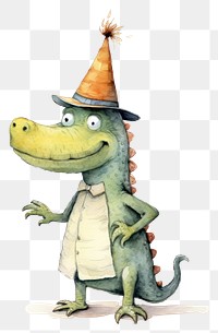 PNG Cute alligator animal reptile cartoon. 