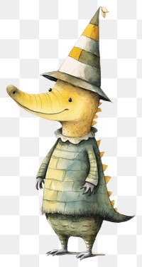 PNG Cute alligator animal cartoon hat. 