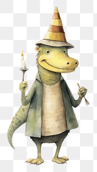 PNG Cute alligator cartoon animal hat. 