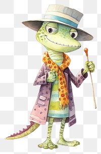 PNG Cute lizard cartoon animal white background. AI generated Image by rawpixel.