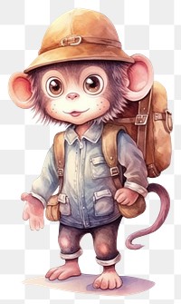 PNG Monkey school student animal cute representation. AI generated Image by rawpixel.