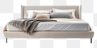PNG  A beige luxury bed furniture bedroom . AI generated Image by rawpixel.