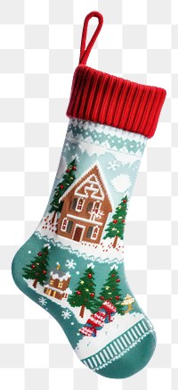 PNG A christmas sock hanging holiday gift white background