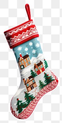 PNG A christmas sock hanging holiday gift white background. AI generated Image by rawpixel.