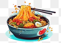 Japanese ramen noodles png digital art illustration, transparent background. AI generated Image by rawpixel