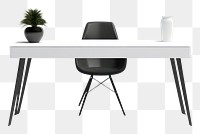 PNG  Modern working table furniture chair white. AI generated Image by rawpixel.