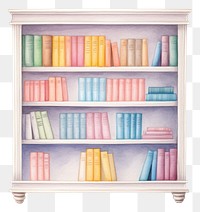 PNG Small bookshelf furniture bookcase white background. AI generated Image by rawpixel.