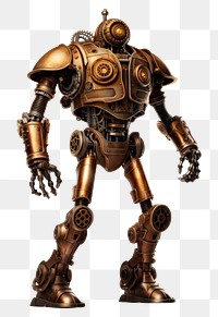 PNG Steampunk robot white background protection security