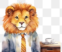 PNG Lion businessperson animal cartoon mammal. 