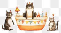 PNG Cat characters take a bath animal mammal pet. AI generated Image by rawpixel.