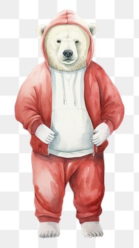 PNG Polar bear sweatshirt mammal animal. AI generated Image by rawpixel.