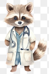 PNG Raccoon veterinarian doctor cute. 