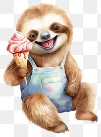 PNG Sloth dessert mammal animal. AI generated Image by rawpixel.