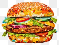 PNG Burger food white background hamburger. AI generated Image by rawpixel.