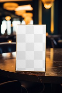 Menu card png mockup, transparent design