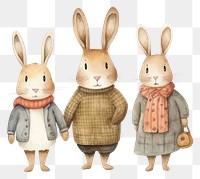 PNG Rabbit family animal cartoon mammal. AI generated Image by rawpixel.