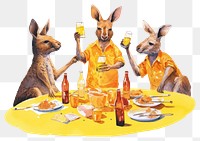 PNG Kangaroo party wallaby mammal animal. AI generated Image by rawpixel.