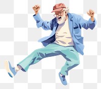 PNG Old man dance adult white background relaxation. 