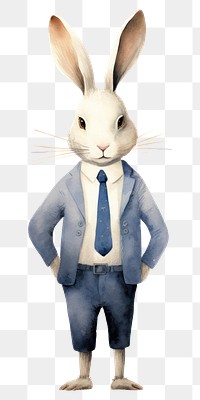 PNG  Rabbit businessperson mammal animal white. AI generated Image by rawpixel.