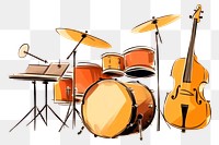 PNG  Jarasum jazz percussion drums white background. AI generated Image by rawpixel.