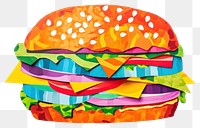 PNG Veggie burger food white background creativity. AI generated Image by rawpixel.