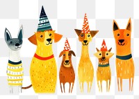PNG  Retro dog party mammal animal pet. AI generated Image by rawpixel.