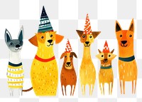 PNG Retro dog party mammal animal pet. 