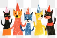 PNG Retro dog party animal representation celebration. 