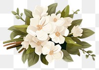 PNG A white flower bouquet ribbon plant white background. AI generated Image by rawpixel.