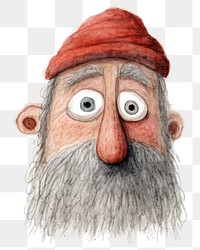 PNG Old man portrait cartoon drawing. 