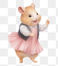 PNG Couple hamster dancing rat figurine rodent. AI generated Image by rawpixel.