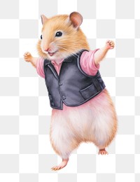 PNG Couple hamster dancing rat rodent mammal. AI generated Image by rawpixel.